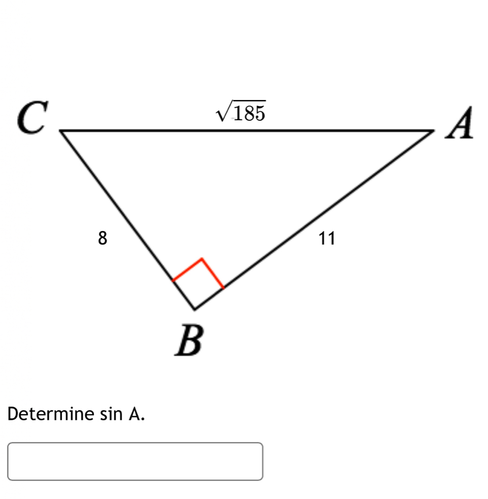 Determine sin A.