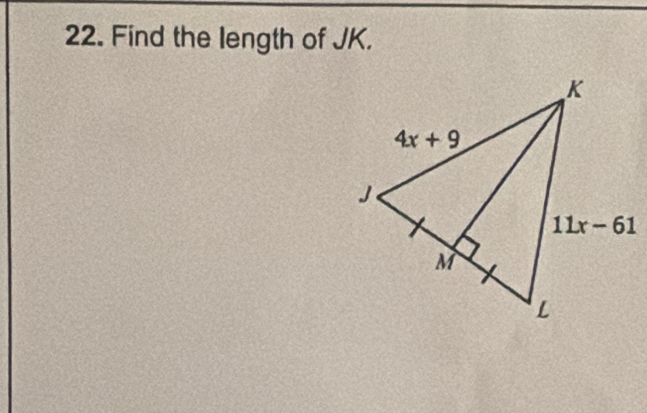 Find the length of JK.