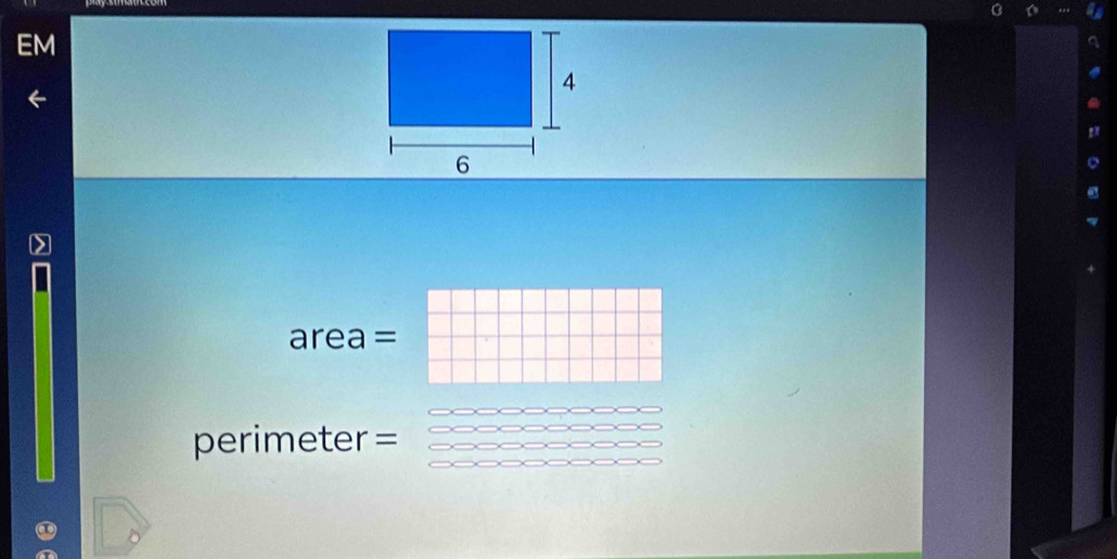 area =
perimeter =