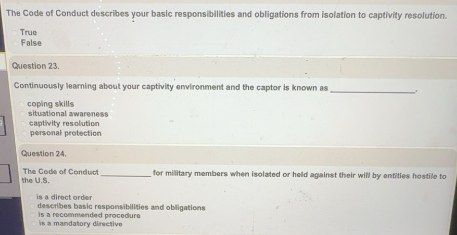 Solved: The Code of Conduct describes your basic responsibilities and ...