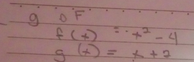 oF
f(x)=x^2-4
g(x)=x+2