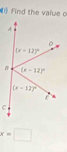 Find the value o
x=□