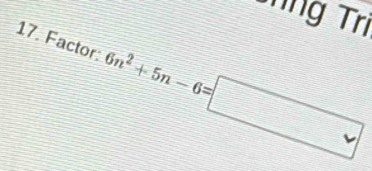 Tng Trị 
17. Factor: 6n^2+5n-6=□