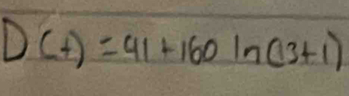 D(t)=41+160ln (13+1)