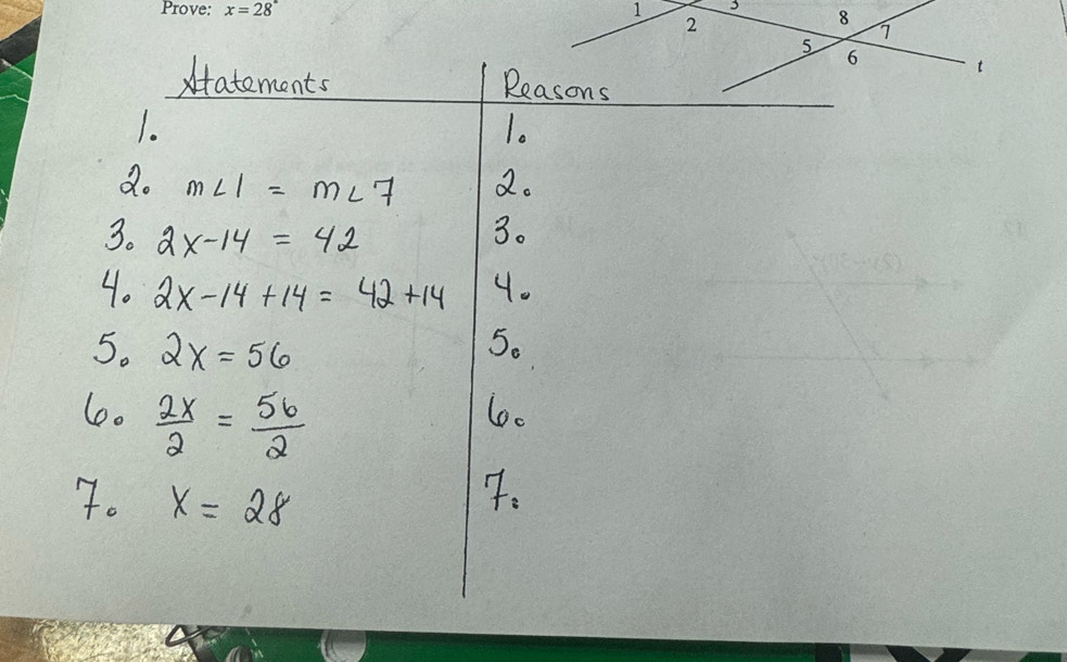 Prove: x=28°