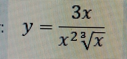 y= 3x/x^2sqrt[3](x) 