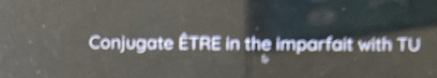 Conjugate ÊTRE in the imparfait with TU