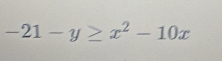 -21-y≥ x^2-10x