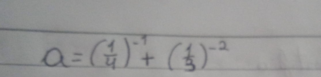 a=( 1/4 )^-1+( 1/3 )^-2