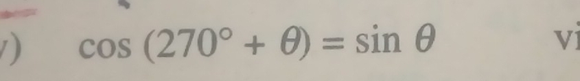 cos (270°+θ )=sin θ Vị