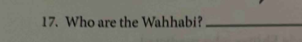 Who are the Wahhabi?_