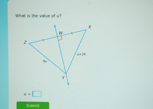 What is the value of u?
u=□
Submit