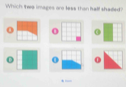 Which two images are less than half shaded?
a
①
①
o
θ Foom