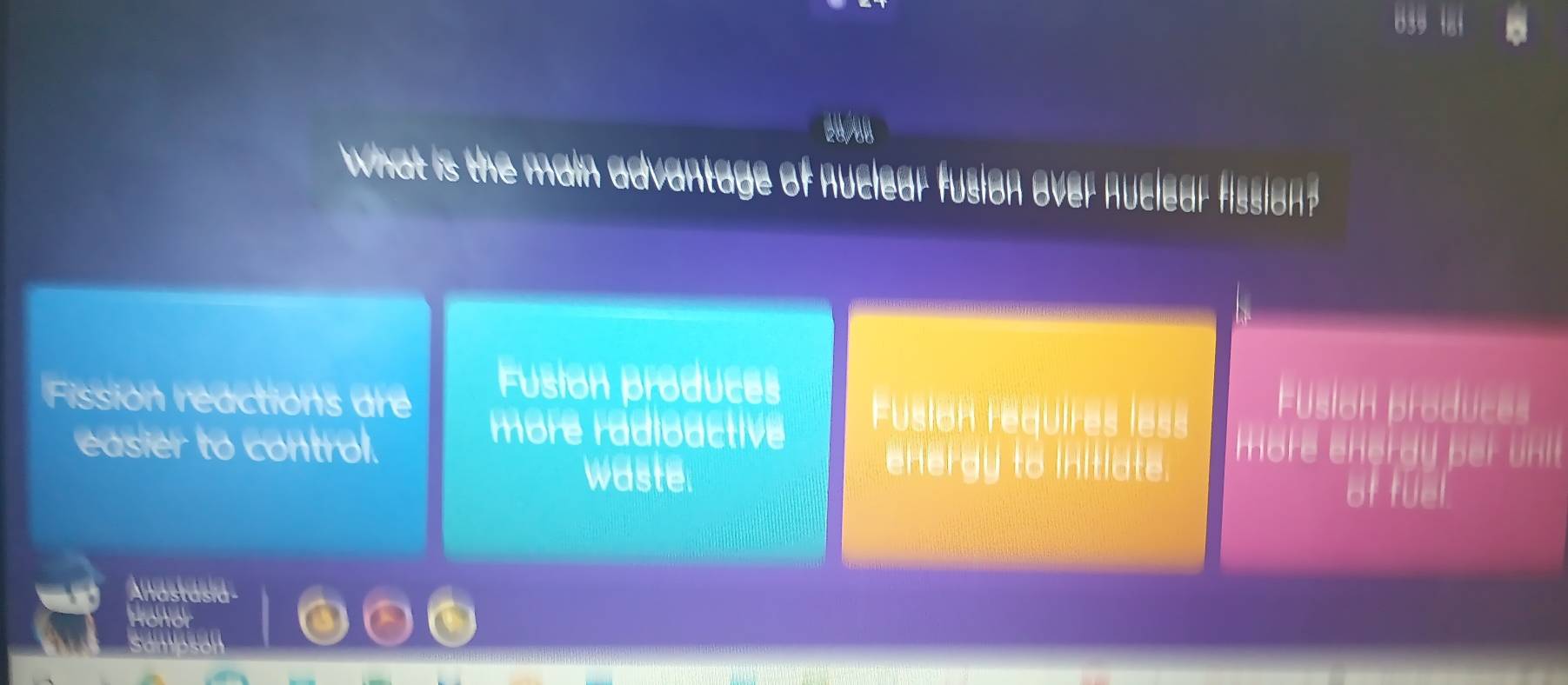 Solved: 835 181 what is the main advantage of nuclear fusion over ...