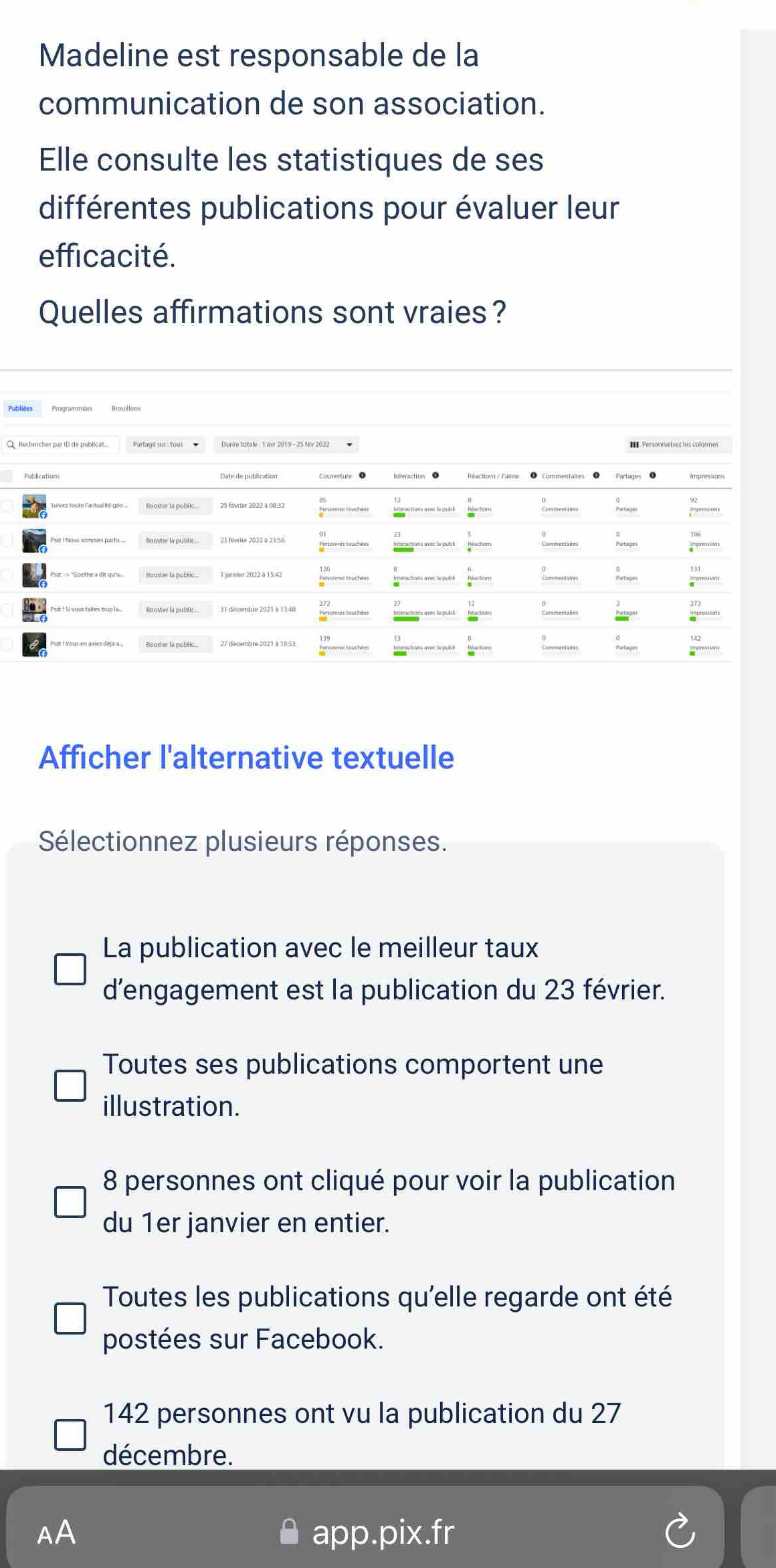 Solved: Madeline est responsable de la communication de son association ...