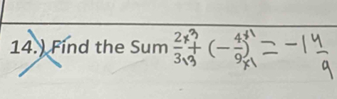 14.) Find the Sum (-)