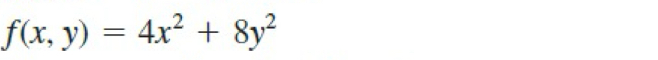 f(x,y)=4x^2+8y^2