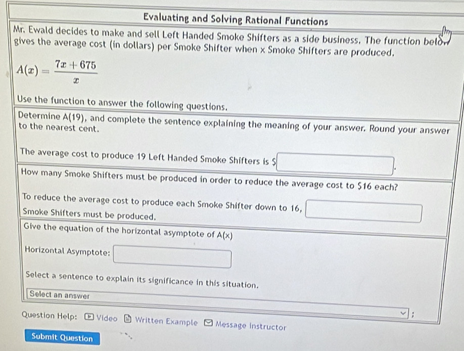 Evaluating
M
g
r
Submit Question