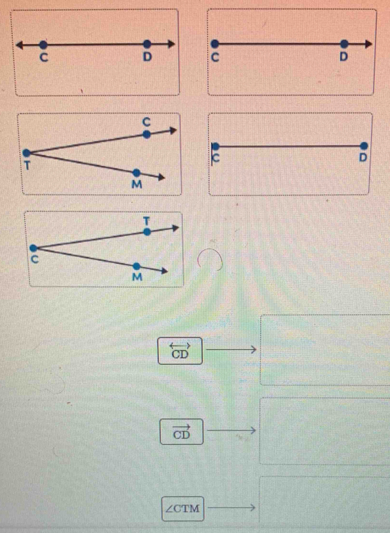 vector CD
frac ^circ  frac ^circ 
∠ CTM