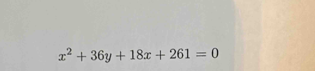 x^2+36y+18x+261=0