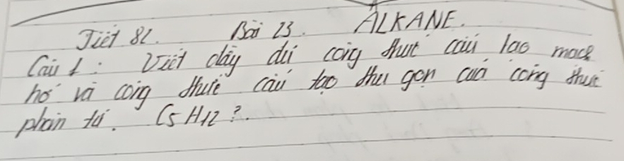 Jiet 81. 23. A)KA NE. 
Cai 1: Vict cay di caig fut cai lao moce 
hó vá coing dhulè cāu too the gon cuó cong thuè 
plan tu. C5 H?