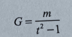 G= m/t^2-1 