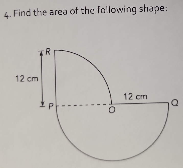 Find the area of the following shape:
Q