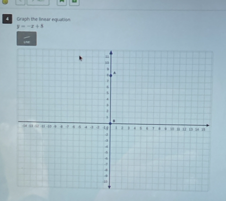 Graph the linear equation
y=-x+8
Une