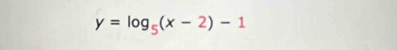 y=log _5(x-2)-1