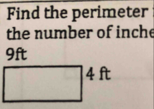 Find the perimeter 
the number of inche