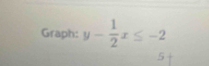 Graph: y- 1/2 x≤ -2
I 2