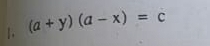 (a+y)(a-x)=c