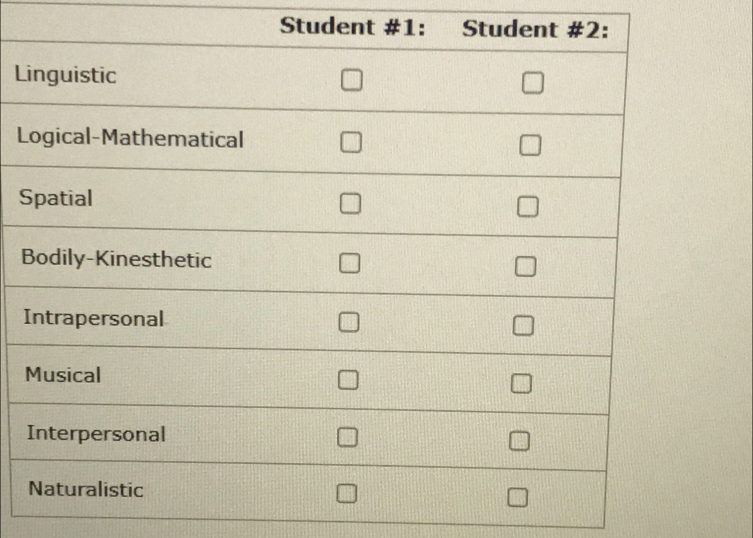 Student #1:
L
L
S
B
I