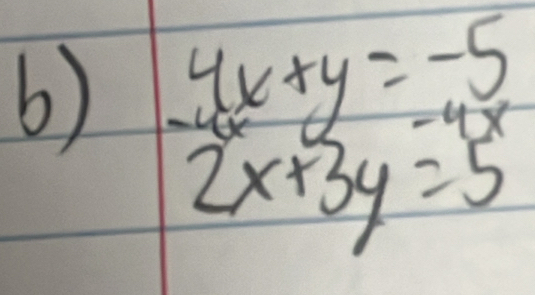  (-4x+y=-5)/2x+3y=5 