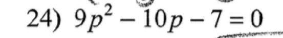 9p^2-10p-7=0