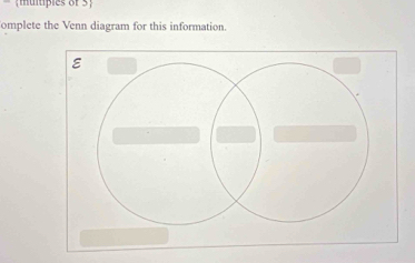 (multples or 3) 
omplete the Venn diagram for this information.