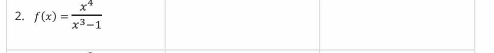 f(x)= x^4/x^3-1 