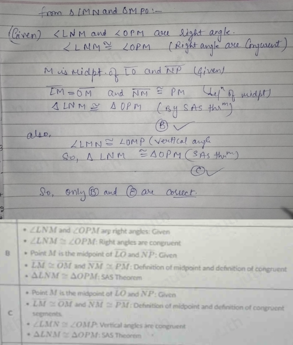 Solved: A geometry teacher provides her class with this problem. Given ...