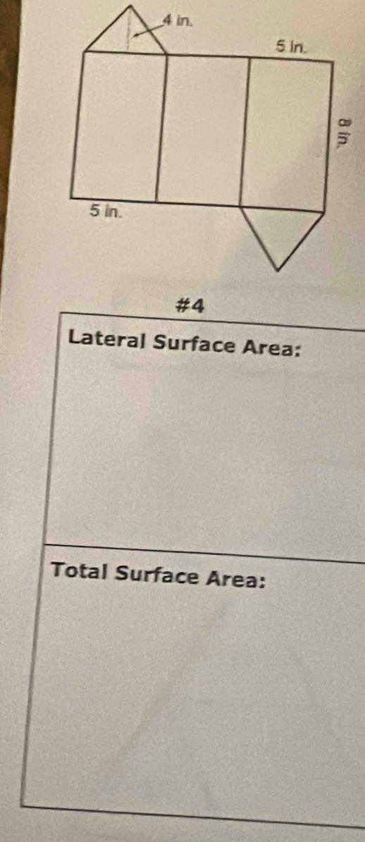 Lateral Surface Area: 
Total Surface Area: