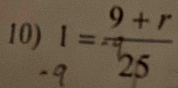  1/q = (9+r)/25 