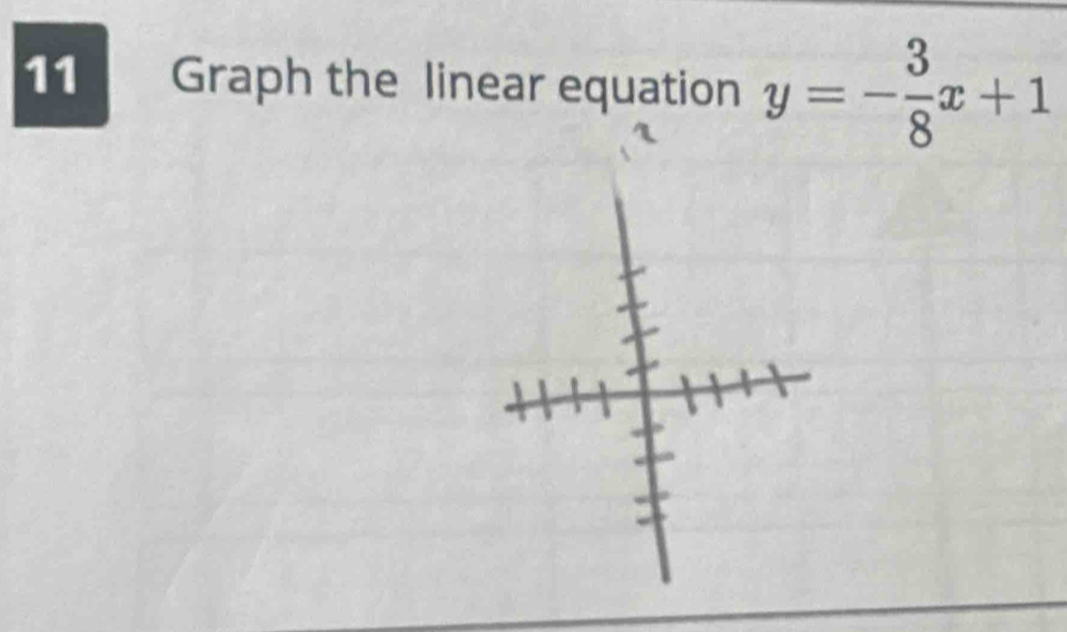 Graph the linear equation y=- 3/8 x+1