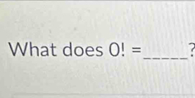 What does O!=
_