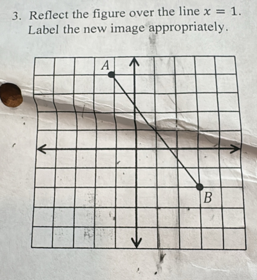 Reflect the figure over the line x=1. 
Label the new image appropriately.