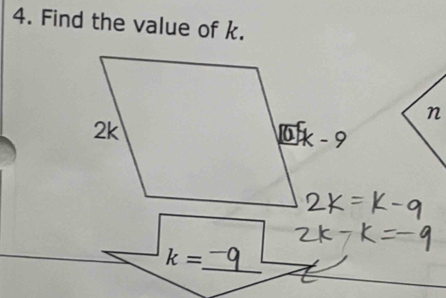 Find the value of k.
n
_
k=