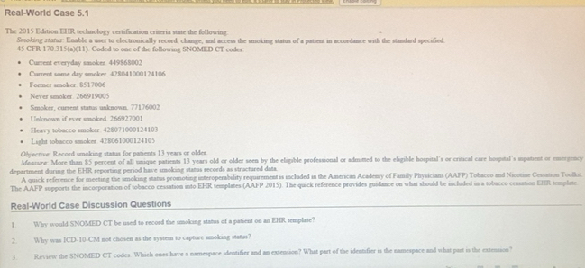Solved: Real-World Case 5.1 The 2015 Edition EHR technology certification  criteria state the foll [Others]