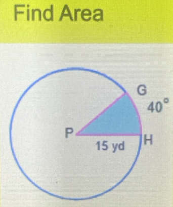 Find Area
40°