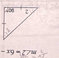 m∠ 2=6x-