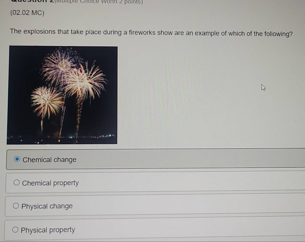Solved: 2(Multiple Choice Worth 2 points) (02.02 MC) The explosions ...