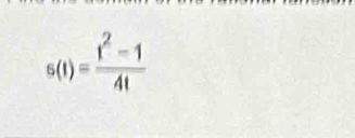 s(t)= (t^2-1)/4t 