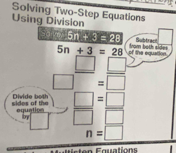 Solving Two-Step Equations
Using D
sten Équations